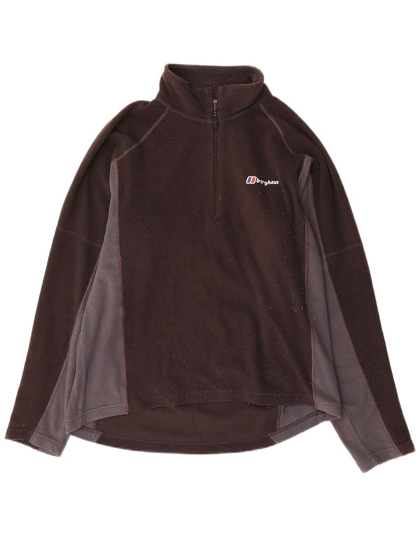 Berghaus Mens Zip Neck Fleece Jumper Medium Black Colourblock Polyester