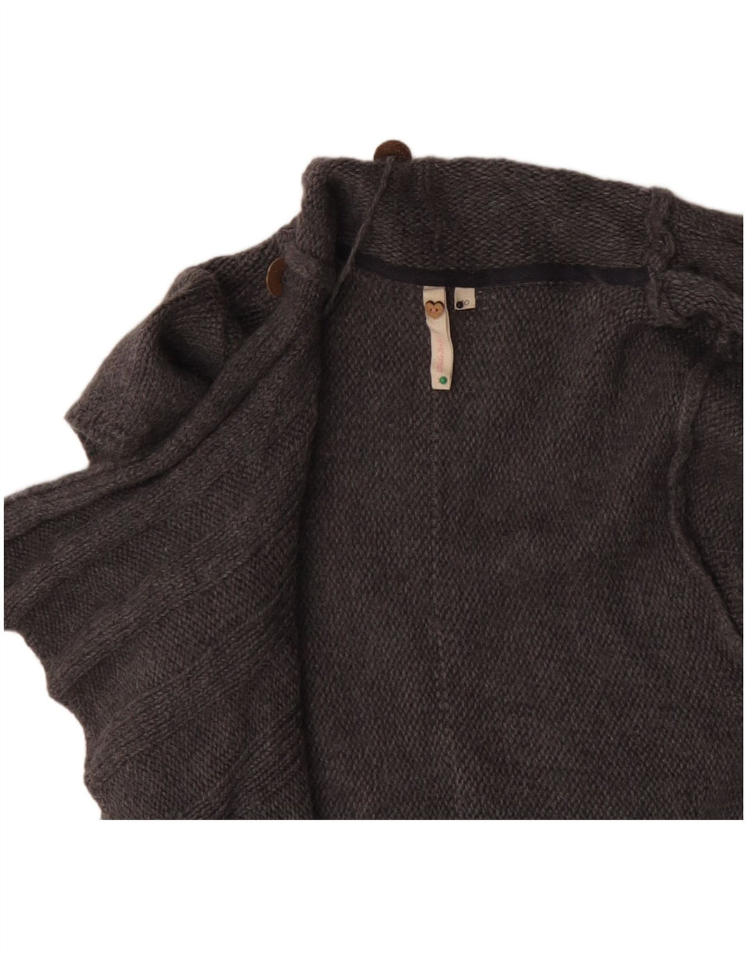 White Stuff Womens Short Sleeve Open Cardigan Sweater UK 10 Small Grey Wool