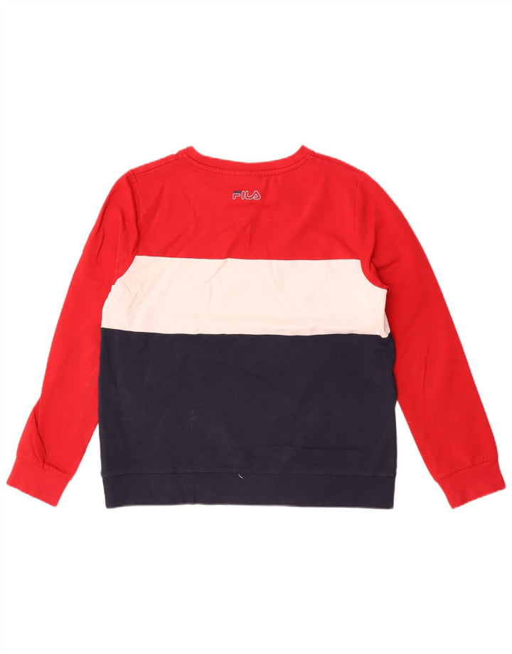 Fila Mens Graphic Sweatshirt Jumper Small Multicoloured Colourblock Cotton