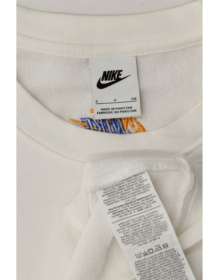 Nike Mens Graphic Sweatshirt Jumper Small White Cotton