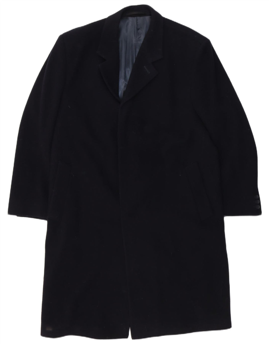 JON BRAYE Mens Overcoat UK 40 Large Navy Blue Wool