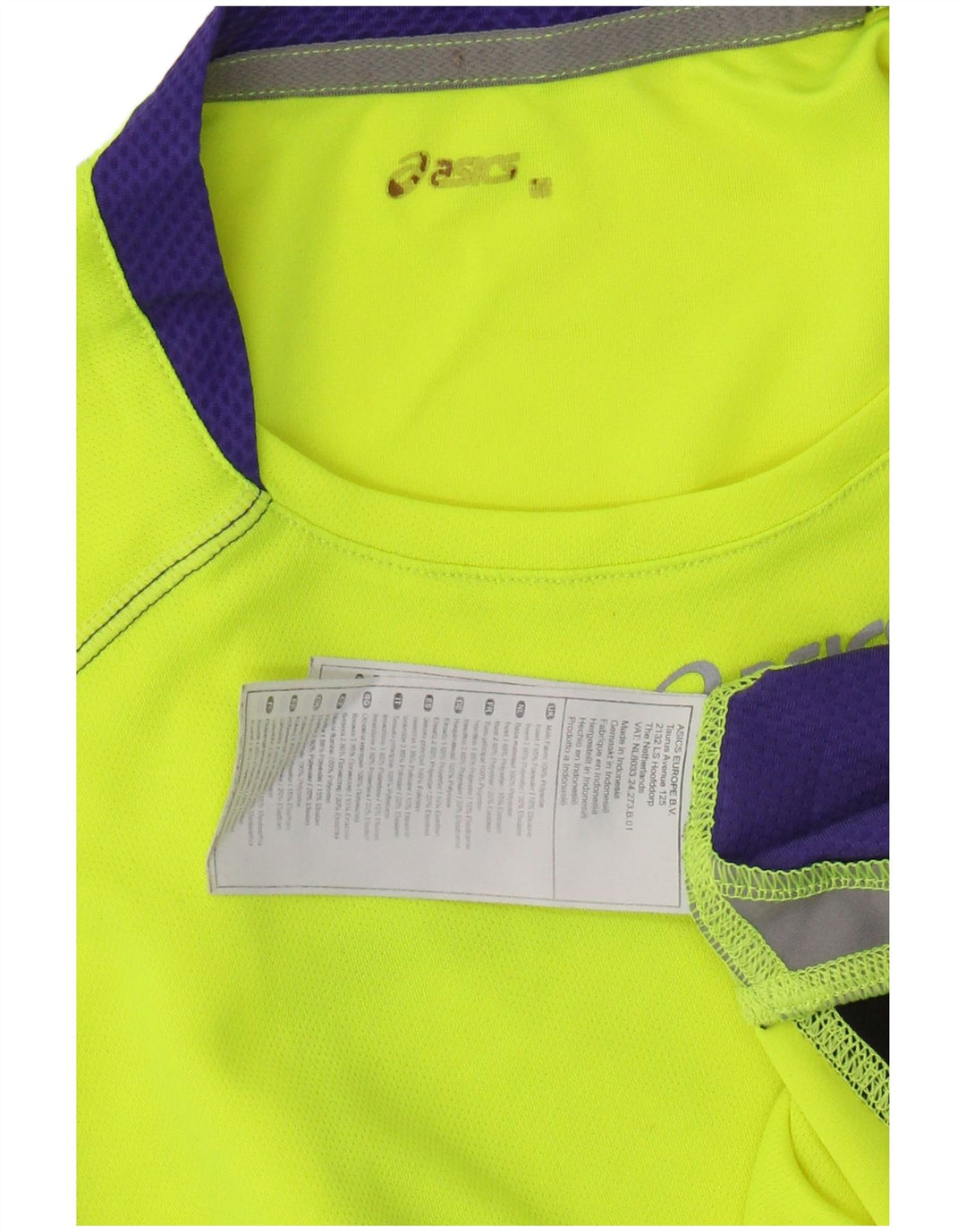 ASICS Mens Vest Top Small Yellow Colourblock Polyester