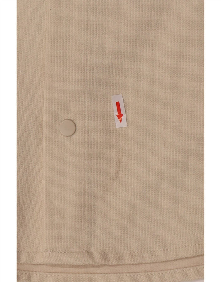 Zara Mens Short Sleeve Shirt Small Beige Polyester