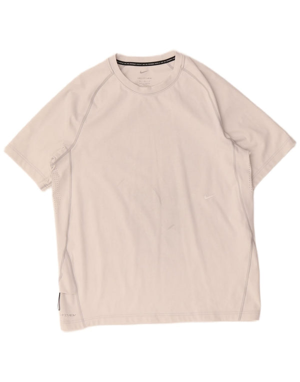 Nike Mens Dri Fit T-Shirt Top Medium Grey Polyester