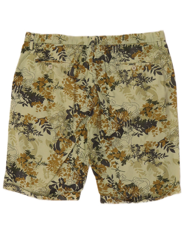 Carrera Mens 618 Regular Fit Chino Shorts W38 XL Green Floral Cotton