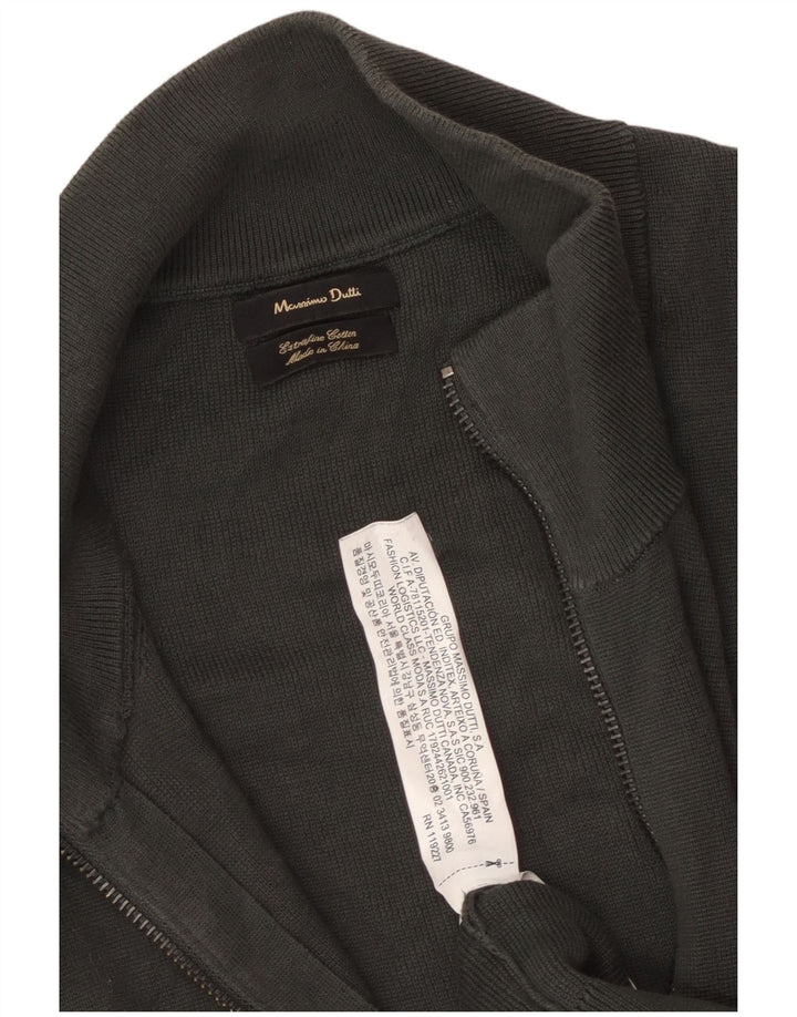 MASSIMO DUTTI Mens Cardigan Sweater 2XL Grey Cotton