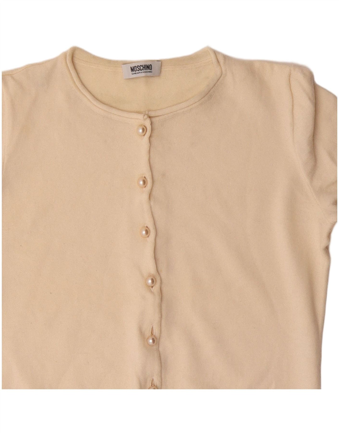 Moschino Womens Cheap and Chic Cardigan Sweater UK 12 Medium Off White Wool