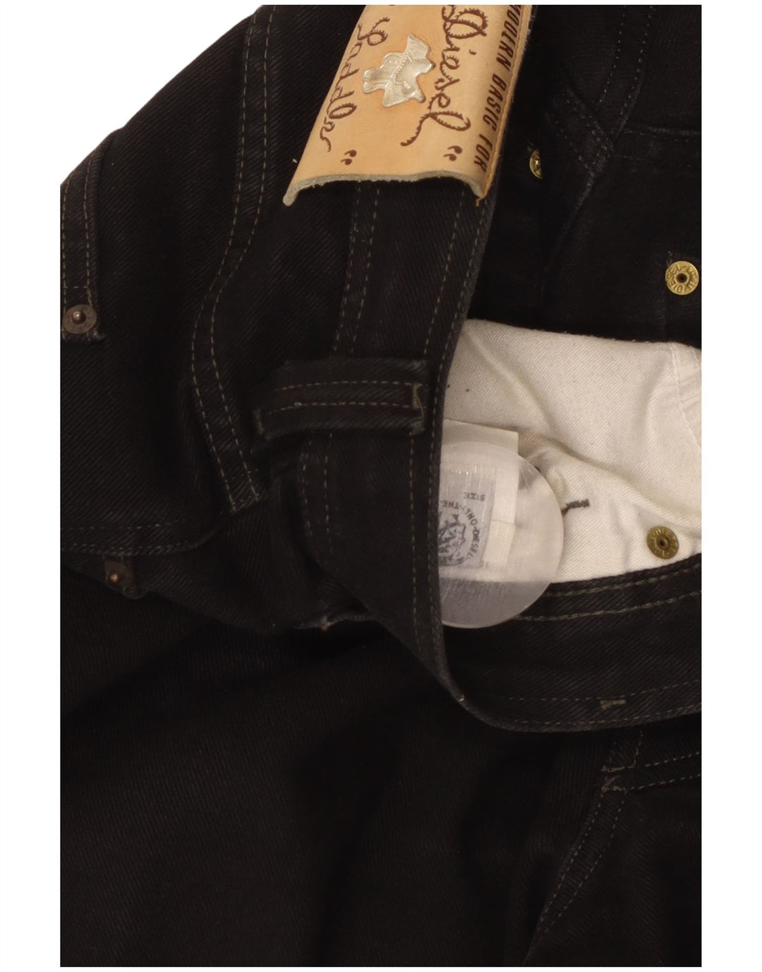 DIESEL Mens Straight Jeans W36 L28 Black Cotton