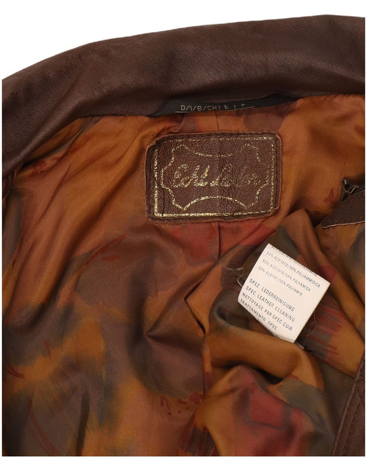 Vintage Mens Leather Jacket UK 38 Medium Brown Leather Retro