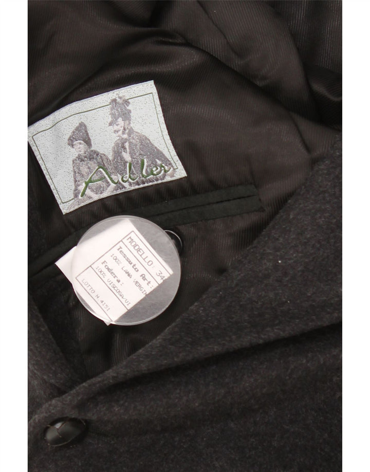 Adler Mens 3 Button Blazer Jacket EU 54 2XL Grey Virgin Wool