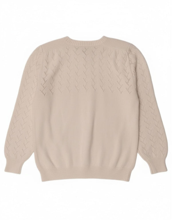 Vintage Womens Cardigan Sweater UK 14 Medium White