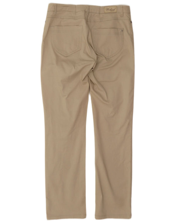 Max Mara Womens Weekend Straight Casual Trousers UK 12 Medium W30 L30 Beige