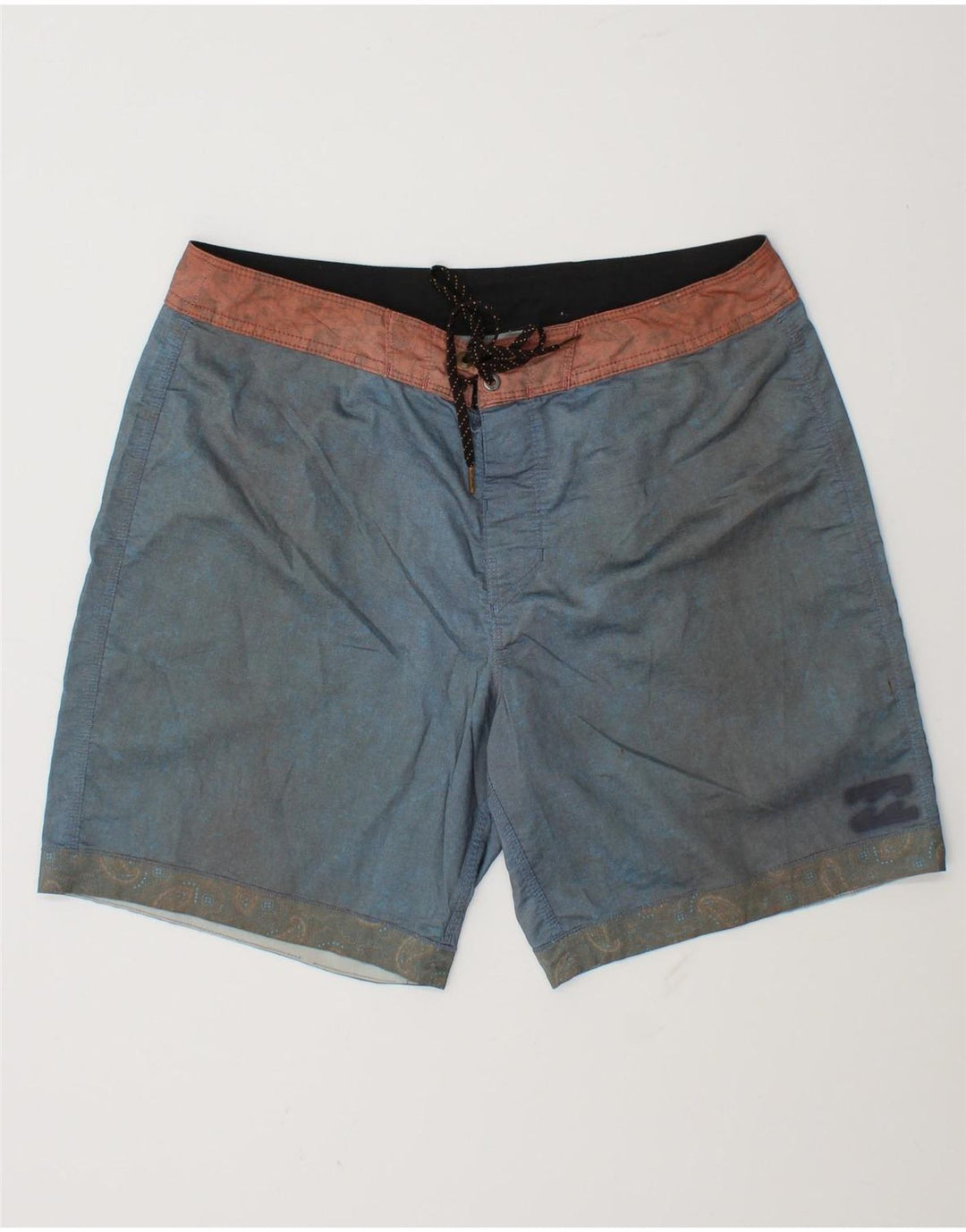 Billabong Mens Swimming Shorts Medium Blue Cotton