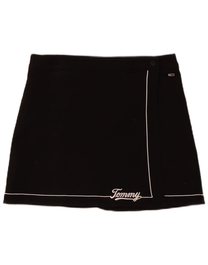 TOMMY HILFIGER Womens Mini Wrap Skirt Medium W28 Black Cotton