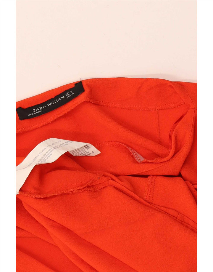 Zara Womens Blouse Top UK 14 Large Red Viscose