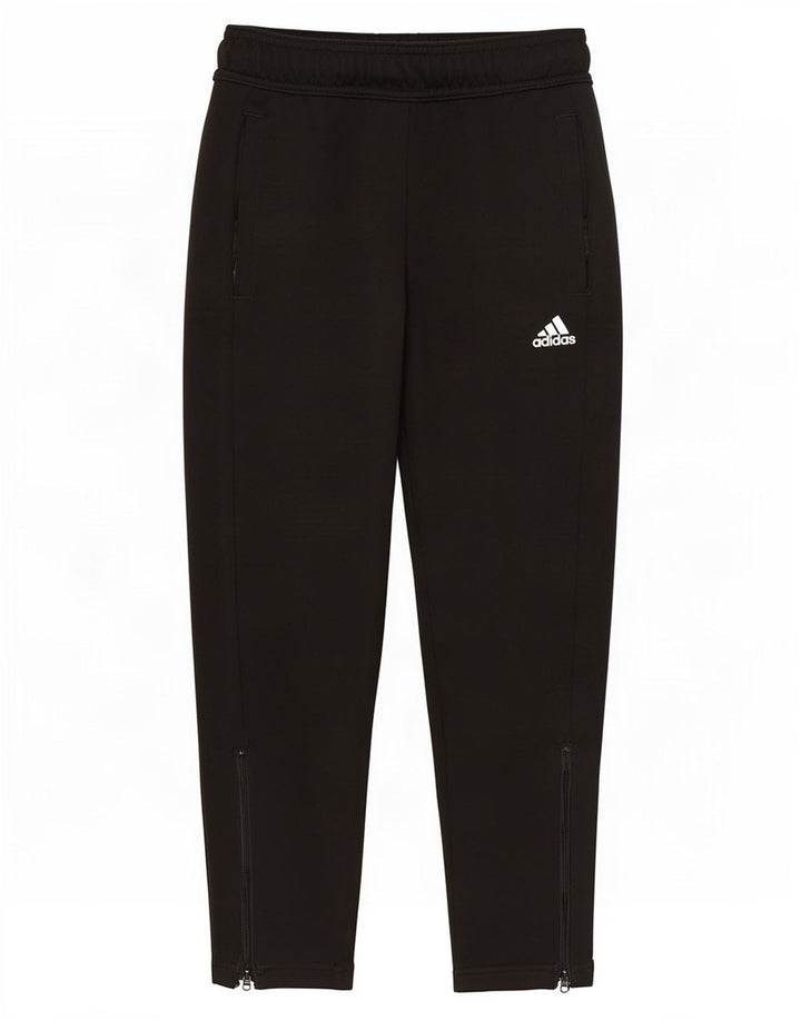 Adidas Boys Tracksuit Trousers 7-8 Years Black Polyester