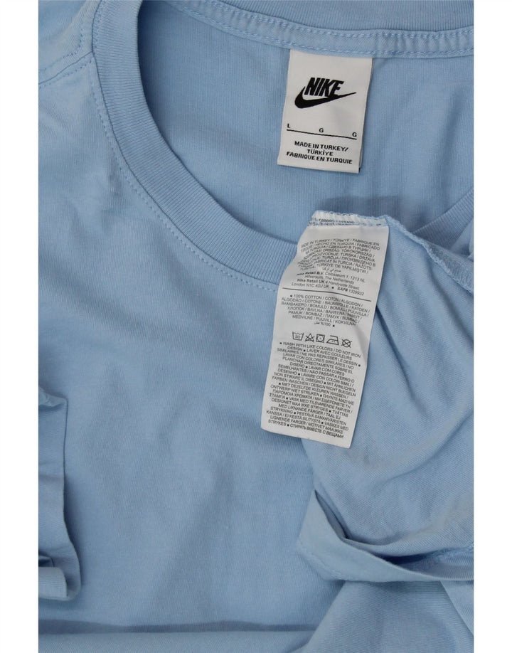 NIKE Womens T-Shirt Top UK 16 Large Blue Cotton