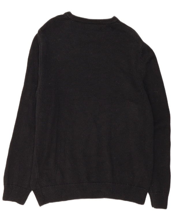 CHAPS Mens Crew Neck Jumper Sweater Large Black Cotton