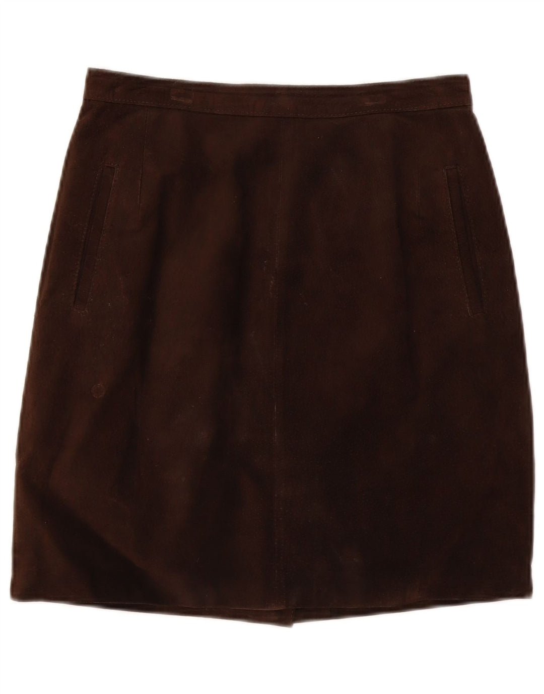 Vintage Womens Suede Skirt IT 44 Medium W28 Brown Leather