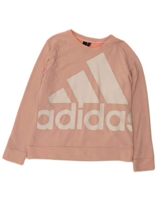 Adidas Womens Graphic Sweatshirt Jumper UK 20/22 XL Pink Cotton