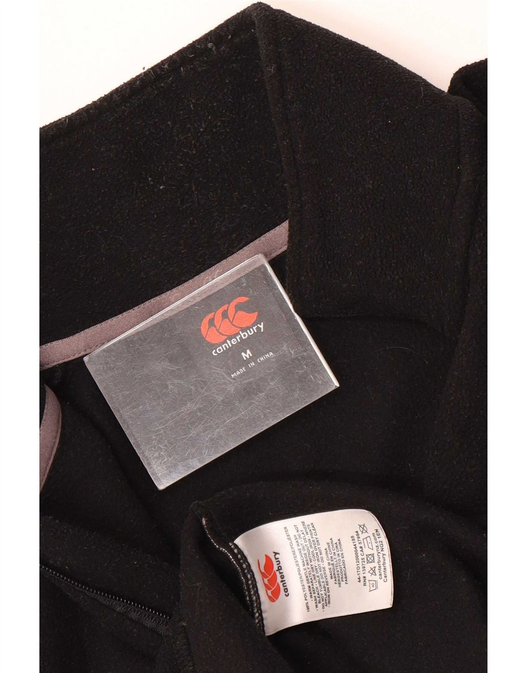 Canterbury Mens Zip Neck Fleece Jumper Medium Black Polyester