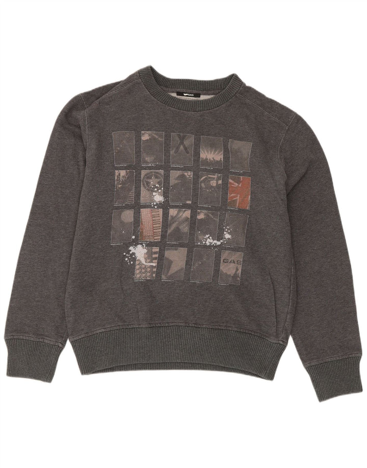 Gas Mens Graphic Sweatshirt Jumper Medium Grey Cotton