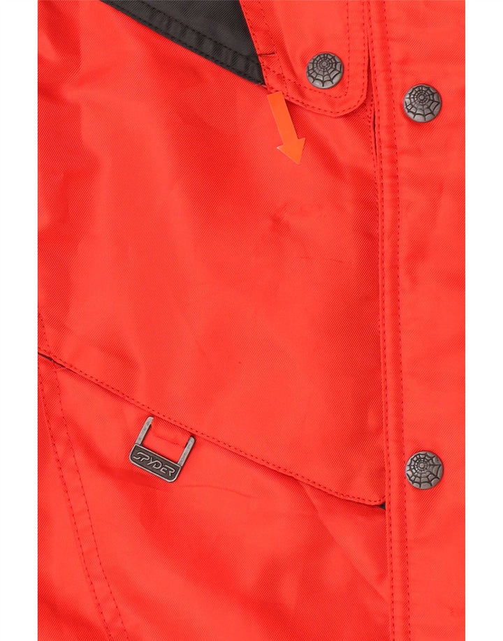 Spyder Boys Hooded Ski Jacket 11-12 Years Red Colourblock Polyester