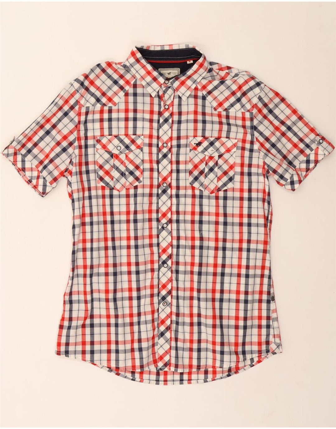 Mustang Mens Short Sleeve Shirt XL Multicoloured Check Cotton
