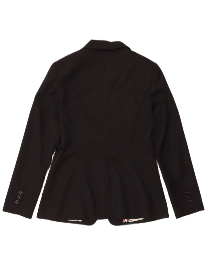 Ted Baker Womens 1 Button Blazer Jacket Size 3 Medium Black Wool