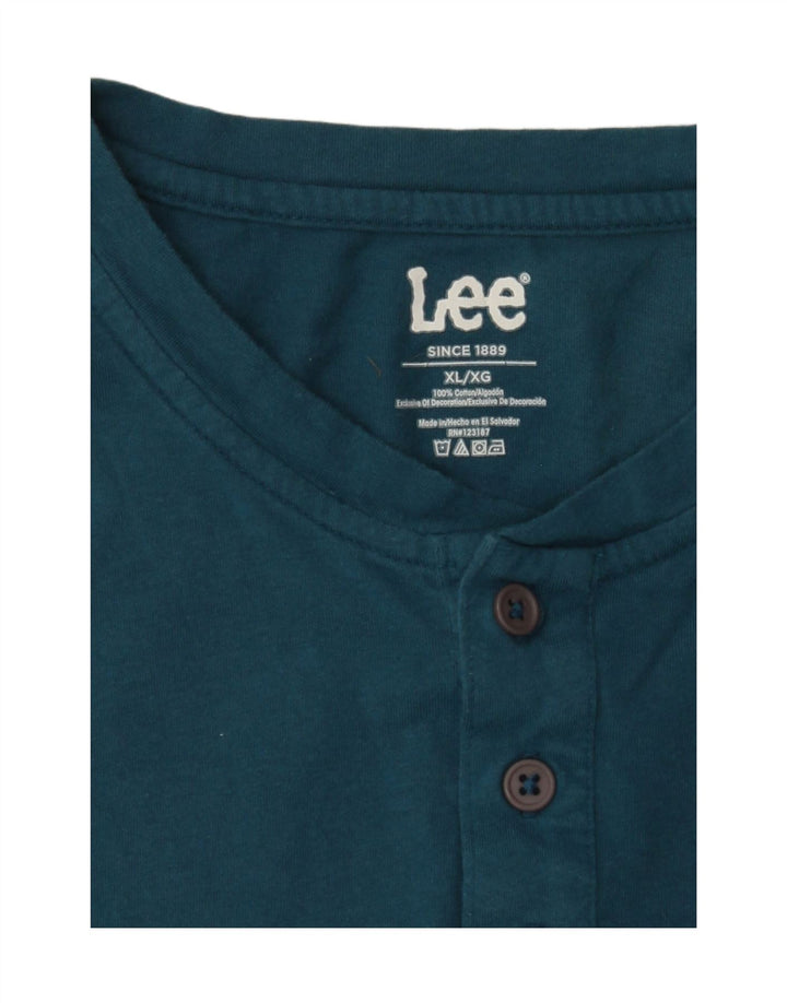 LEE Mens T-Shirt Top XL Blue Cotton Vintage Lee and Second-Hand Lee from Messina Hembry 