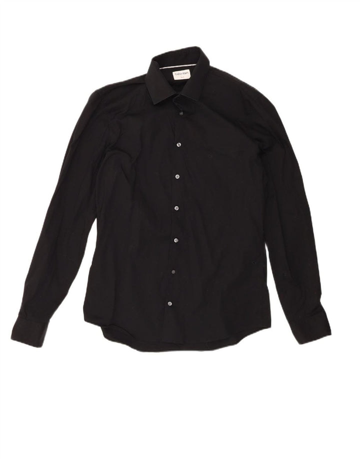 CALVIN KLEIN Mens Slim Fit Shirt Size 41 Large Black