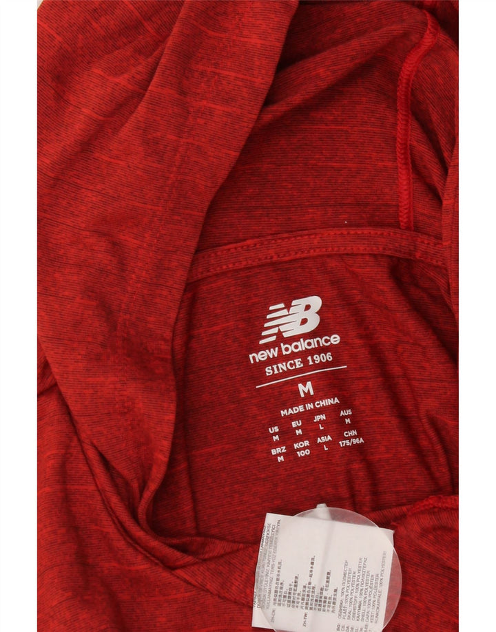 New Balance Womens Hoodie Jumper UK 14 Medium Red Polyester