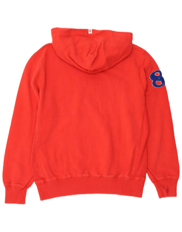 FRANKLIN MARSHALL Womens Varsity Graphic Hoodie Jumper UK 18 XL Red Cotton