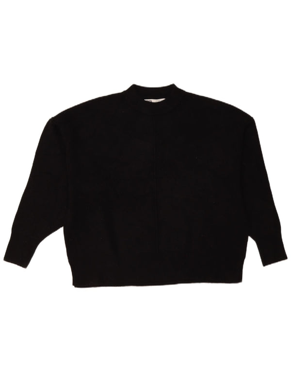 Zara Womens Oversized Turtle Neck Jumper Sweater UK 10 Small Black Viscose