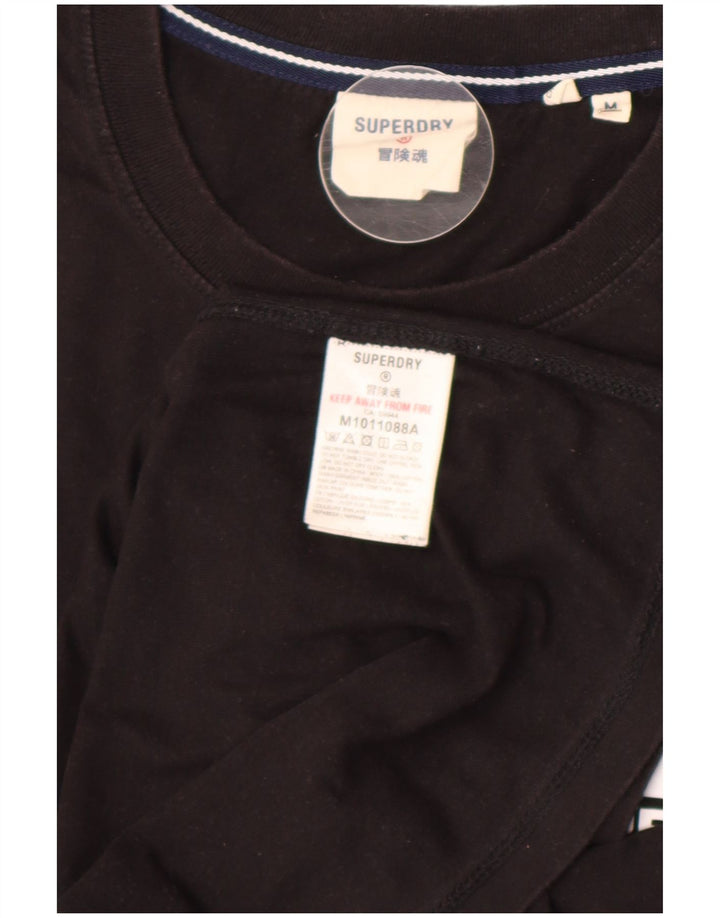 Superdry Mens Graphic T-Shirt Top Medium Black Cotton