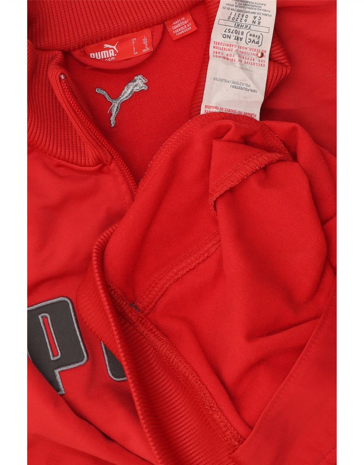 Puma Boys Graphic Tracksuit Top Jacket 11-12 Years Red Polyester