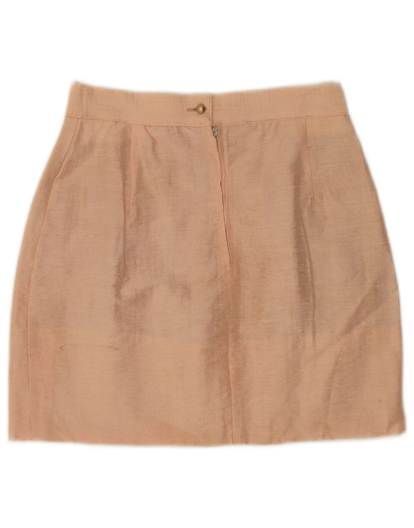 Vintage Womens High Waist Mini Skirt IT 42 Medium W24  Beige