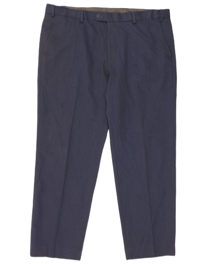 Marks & Spencer Mens Regular Fit Suit Trousers W40 L29 Navy Blue Polyester