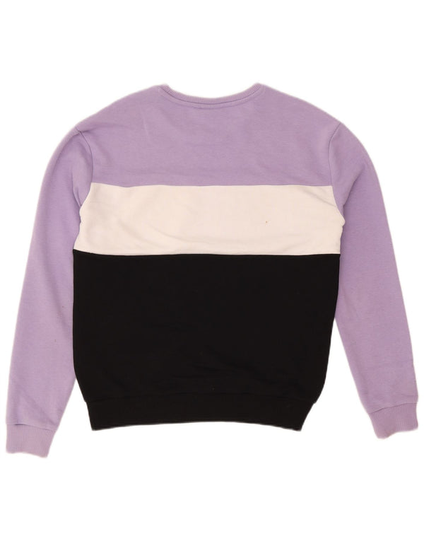 Fila Womens Graphic Sweatshirt Jumper UK 10 Small Purple Colourblock