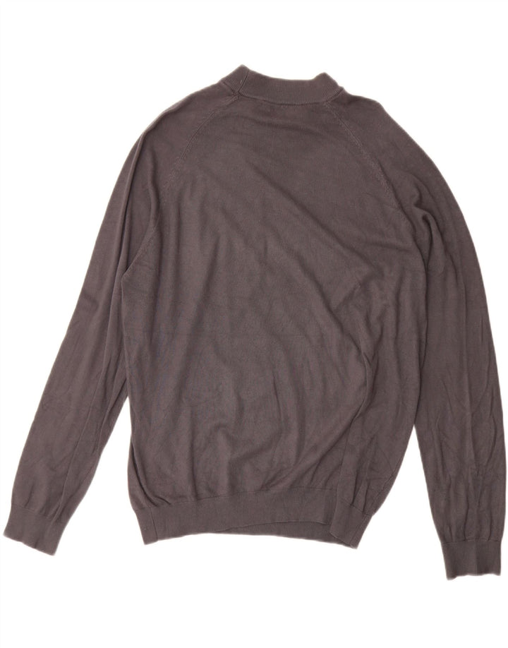 Zara Mens Crew Neck Jumper Sweater Medium Grey Viscose