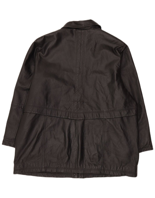 Canda Mens Leather Jacket IT 52 XL Black Leather