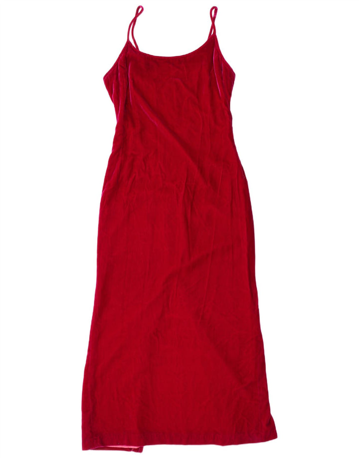 RICHARD LEWIS Womens Velour Sleeveless Maxi Dress UK 12 Medium  Pink