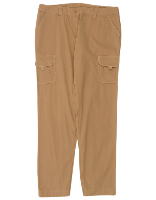 Lacoste Womens Straight Cargo Trousers Size 44 Large W34 L32 Beige Cotton