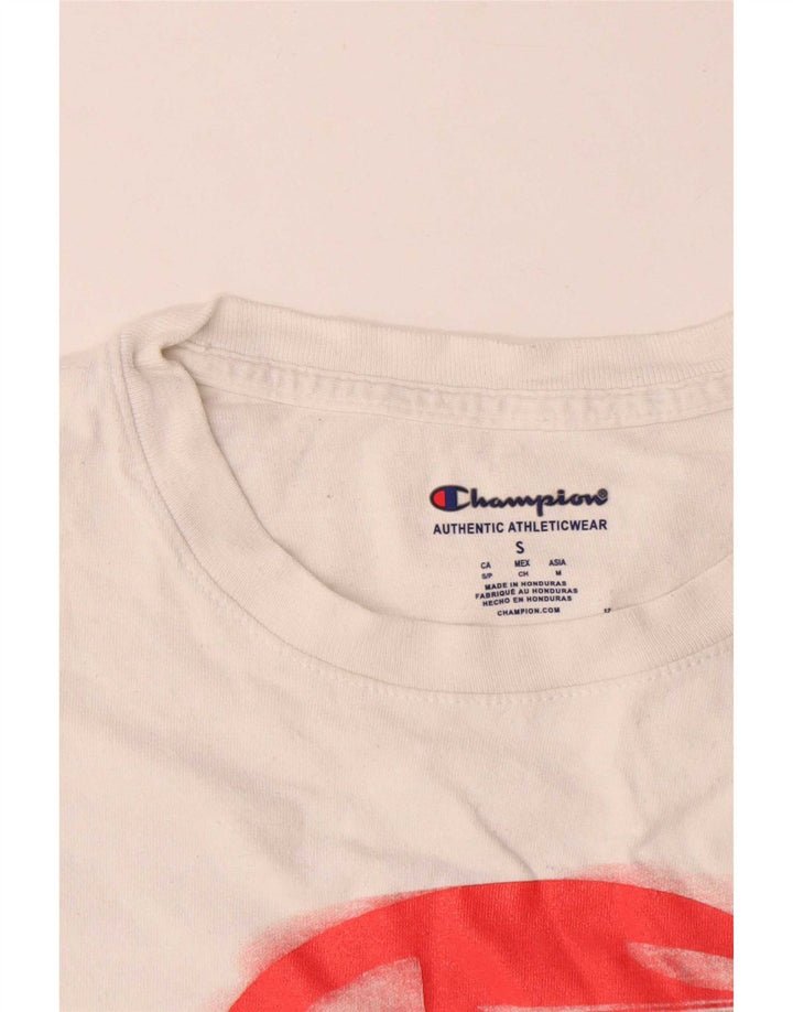 Champion Mens Graphic T-Shirt Top Small White