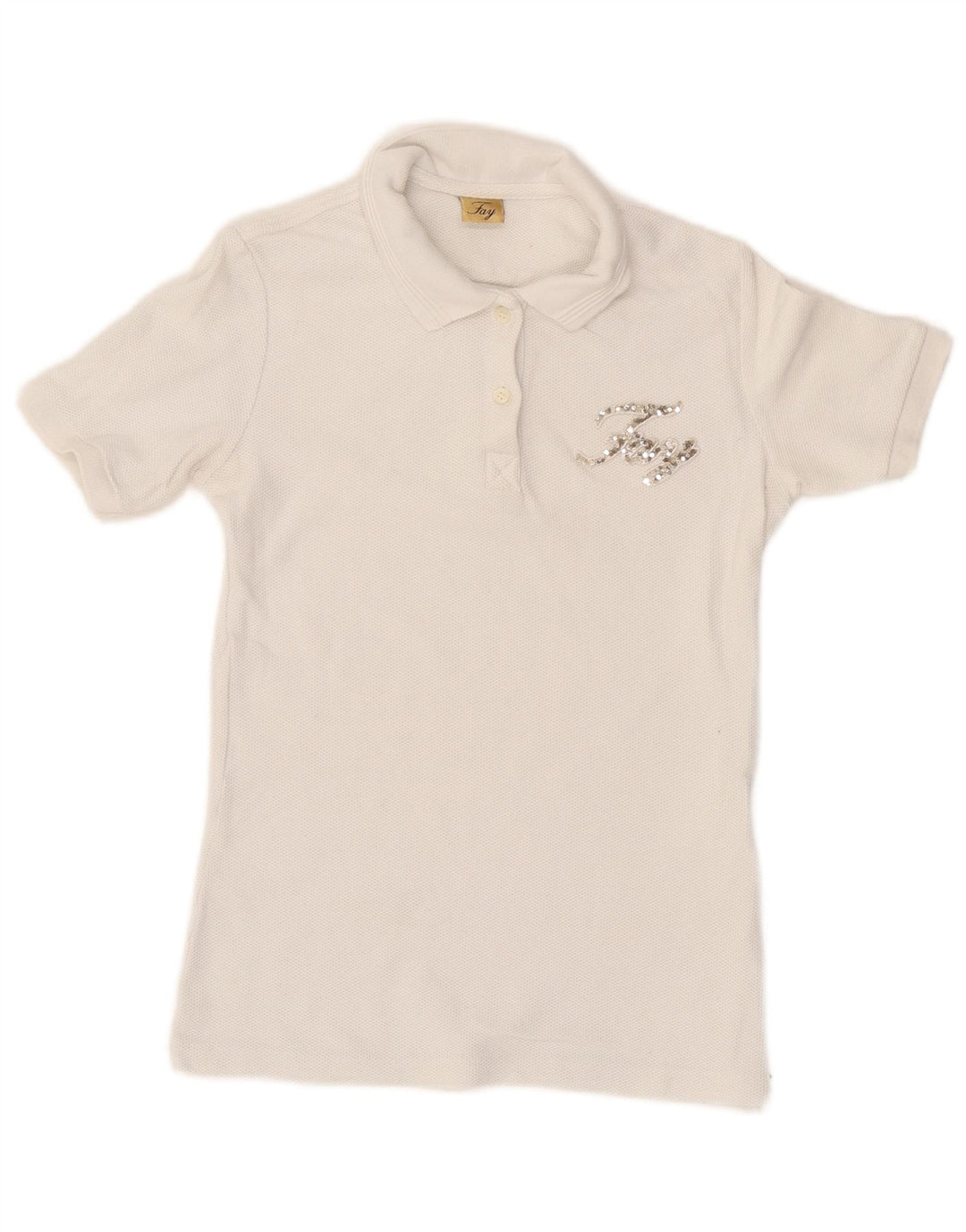 FAY Womens Polo Shirt UK 10 Small White