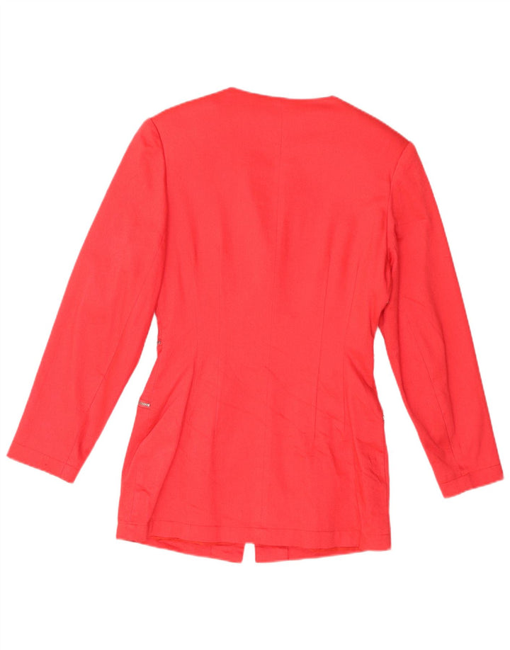 Vintage Womens Full Zip Blazer Jacket UK 8 Small Red Viscose