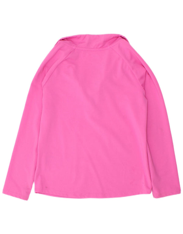 Nike Girls Dri Fit Zip Neck Pullover Tracksuit Top 5-6 Years Medium Pink