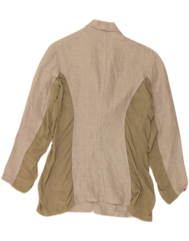 Liu Jo Womens 3 Button Blazer Jacket UK 14 Medium Beige Colourblock