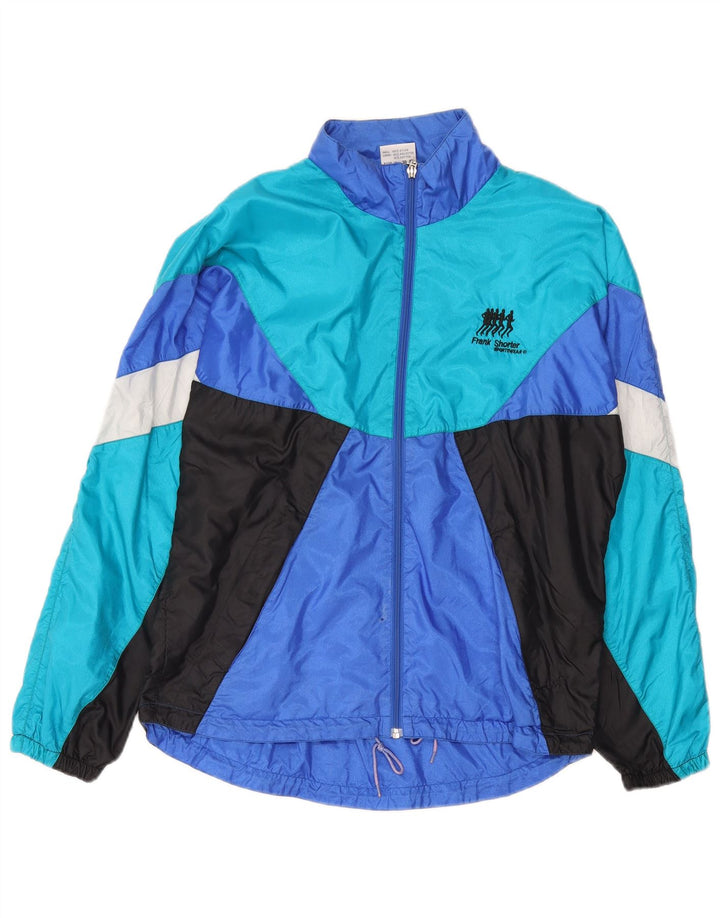 Frank Shorter Mens Full Tracksuit Medium Blue Colourblock Nylon