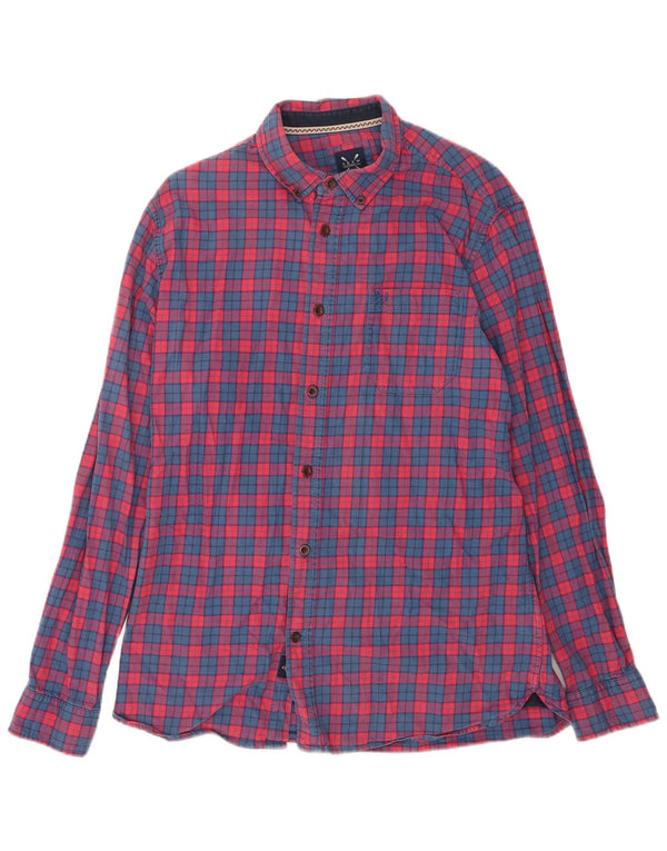 Crew Clothing Mens Slim Fit Flannel Shirt Large Red Check Cotton